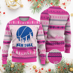 New York Skyline Ugly Christmas Sweater Proud Game Day Sports Fan Gift