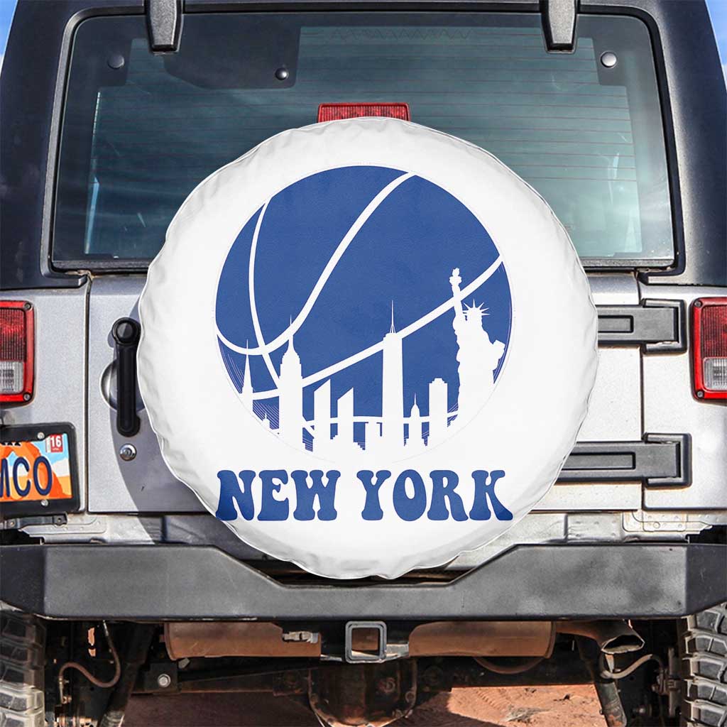 New York Skyline Spare Tire Cover Proud Game Day Sports Fan Gift TS12 No hole White Print Your Wear