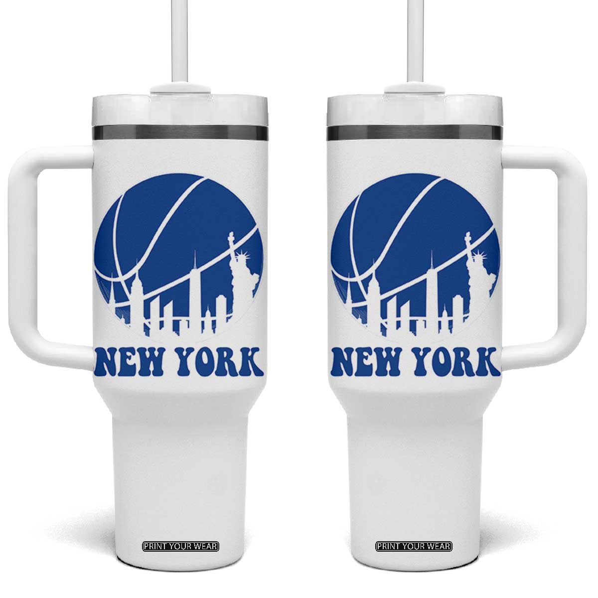 New York Skyline Tumbler With Handle Proud Game Day Sports Fan Gift