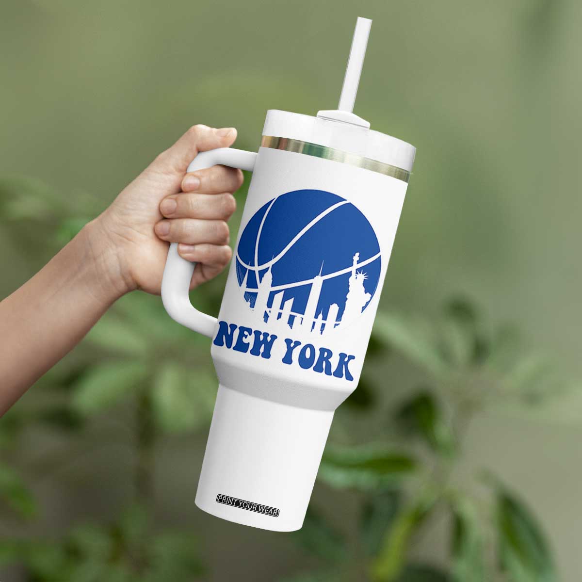 New York Skyline Tumbler With Handle Proud Game Day Sports Fan Gift