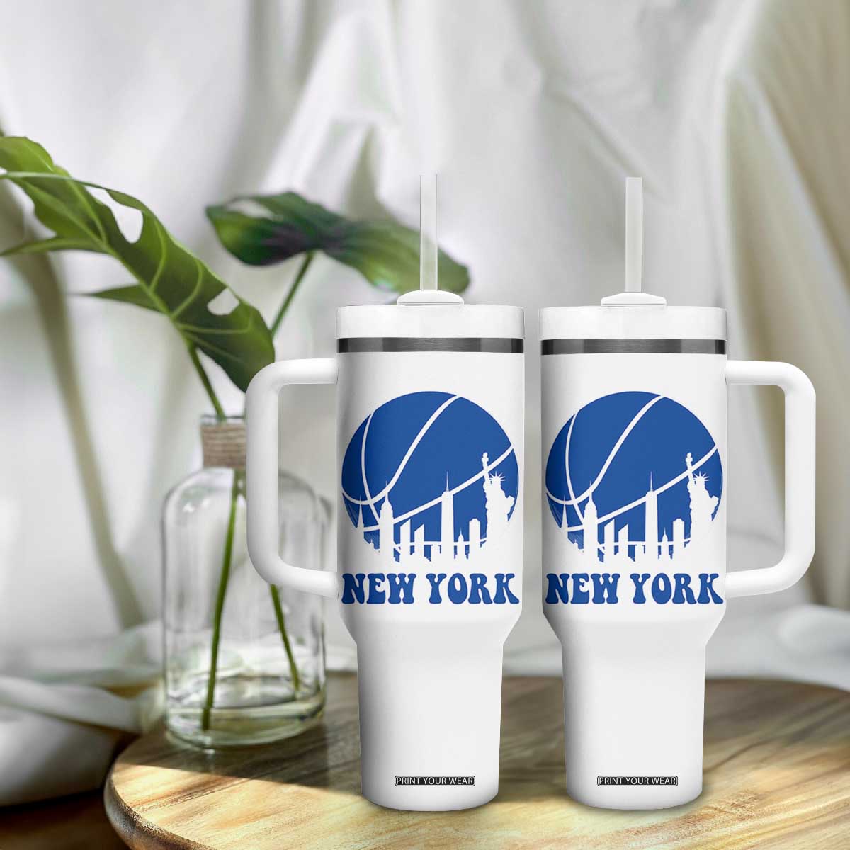 New York Skyline Tumbler With Handle Proud Game Day Sports Fan Gift