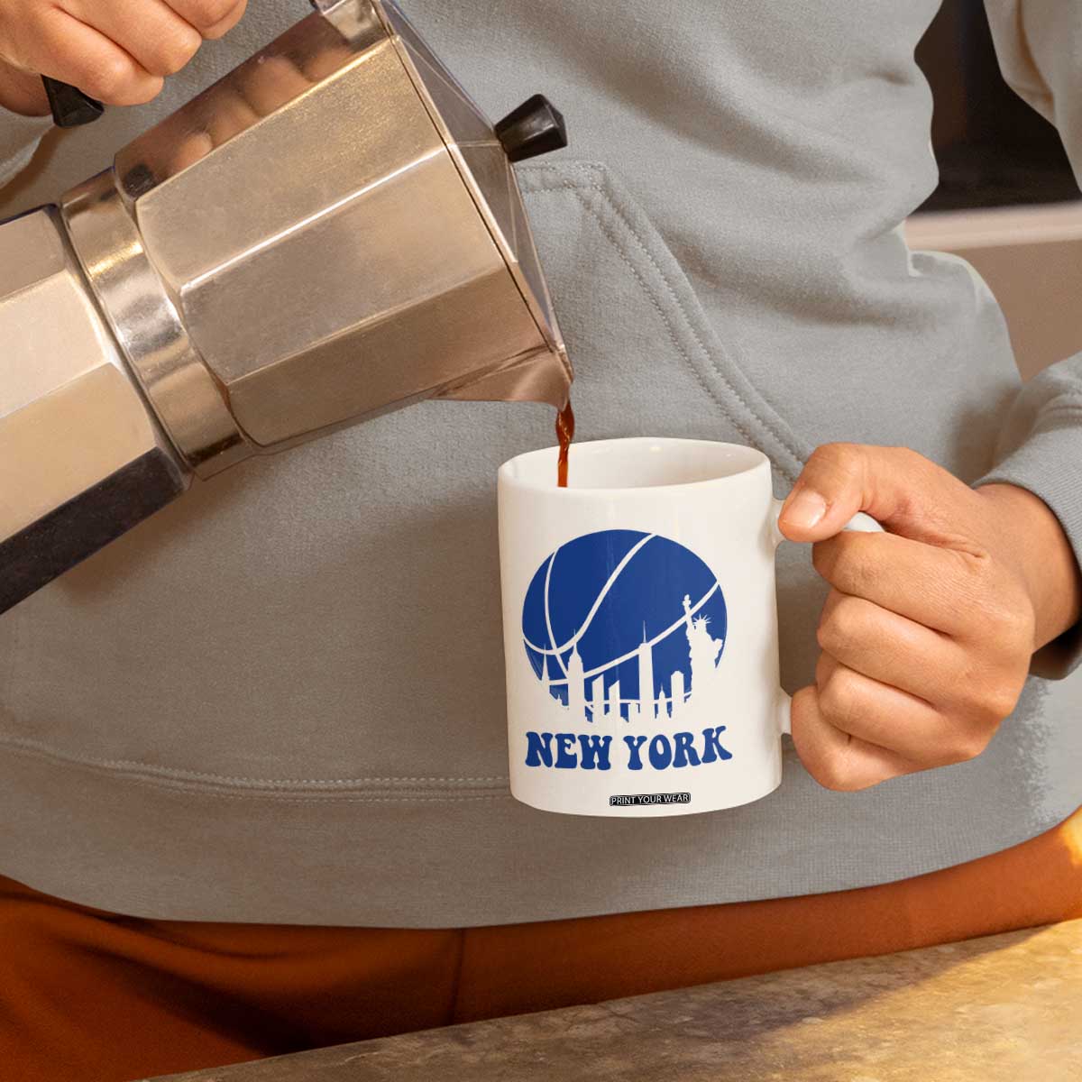 New York Skyline Coffee Mug Proud Game Day Sports Fan Gift
