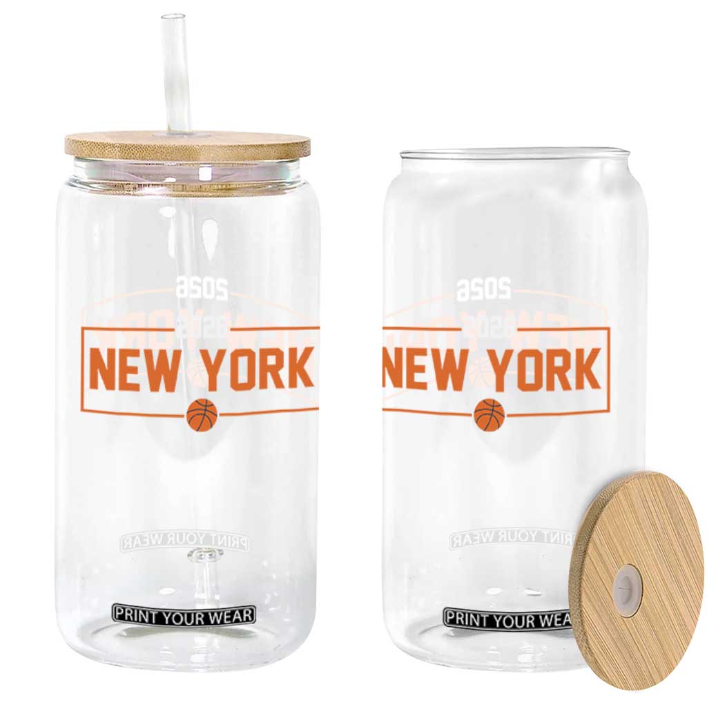 Vintage New York Hoops Pride 2026 Graphic Glass Can