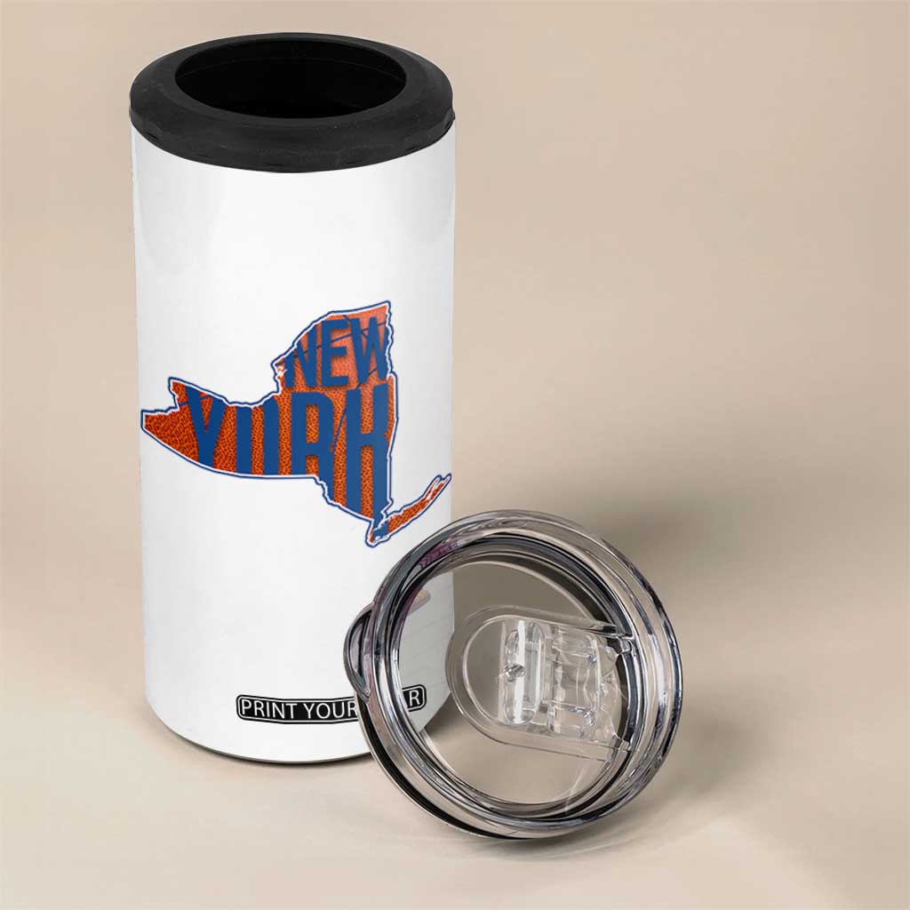 New York State Pride Graphic 4 in 1 Can Cooler Tumbler Basketball Fan Gift