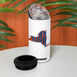New York State Pride Graphic 4 in 1 Can Cooler Tumbler Basketball Fan Gift