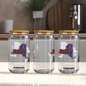 New York State Pride Graphic Glass Can Basketball Fan Gift
