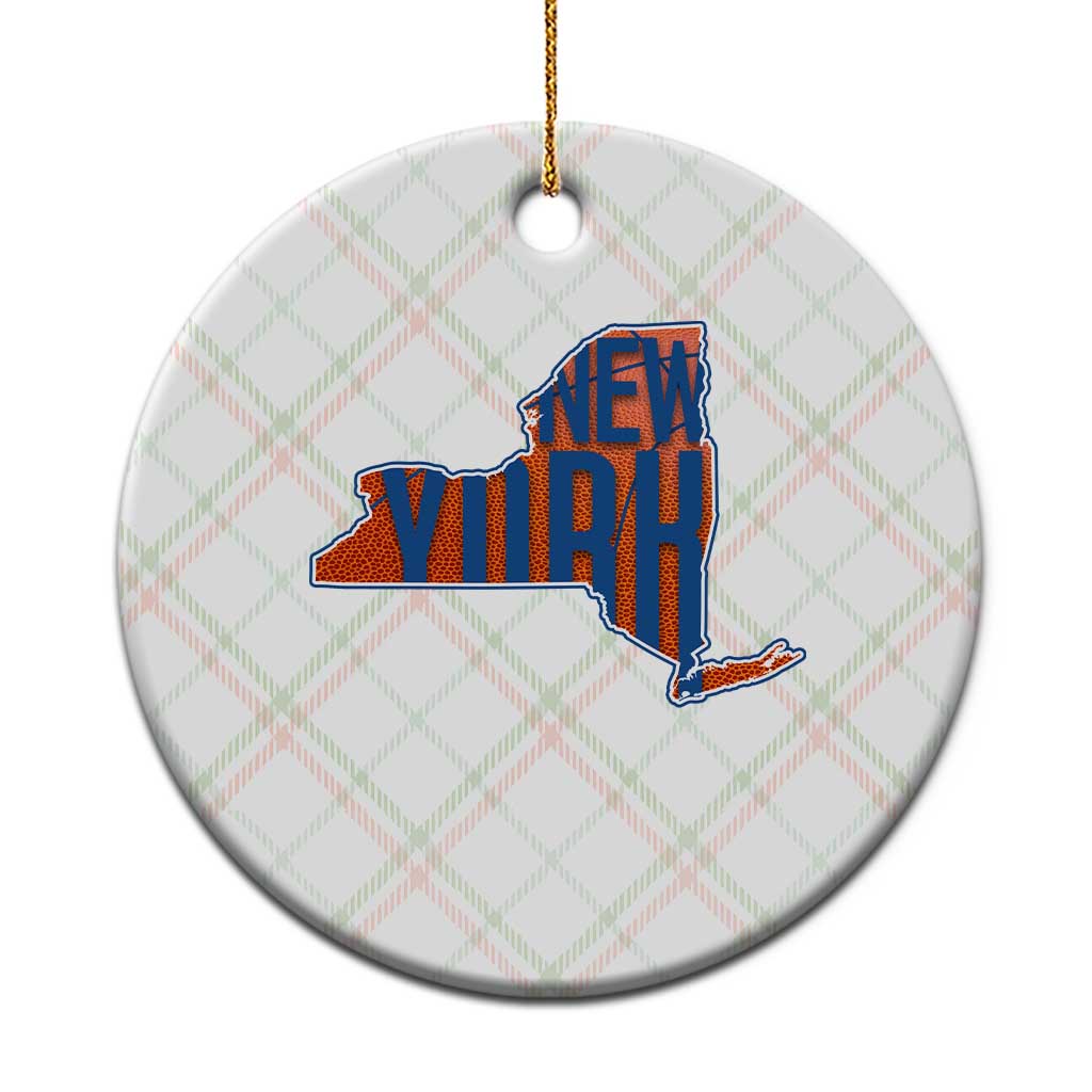 New York State Pride Graphic Ceramic Ornament Basketball Fan Gift