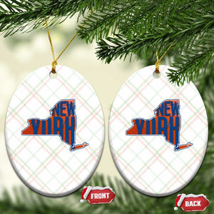 New York State Pride Graphic Ceramic Ornament Basketball Fan Gift