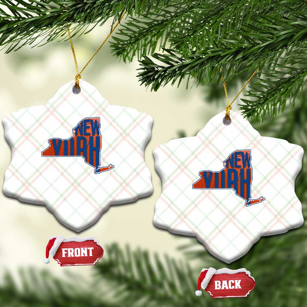 New York State Pride Graphic Ceramic Ornament Basketball Fan Gift