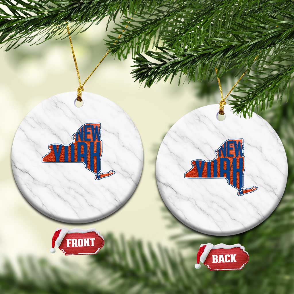 New York State Pride Graphic Ceramic Ornament Basketball Fan Gift