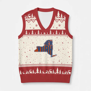New York State Pride Graphic V-Neck Knit Sweater Vest Basketball Fan Gift
