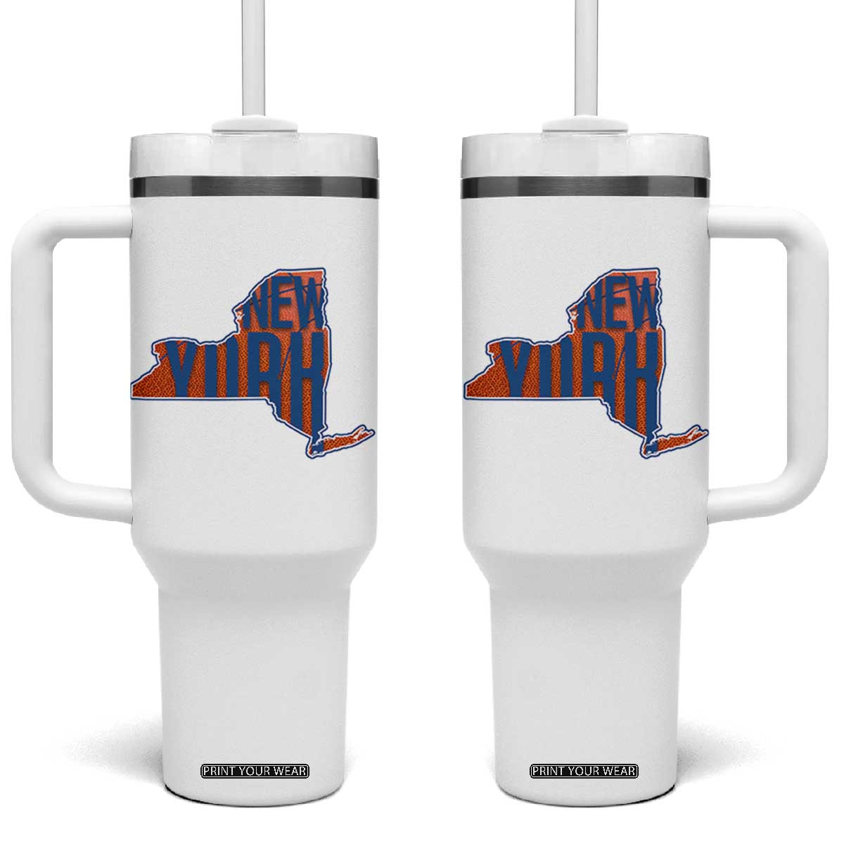 New York State Pride Graphic Tumbler With Handle Basketball Fan Gift