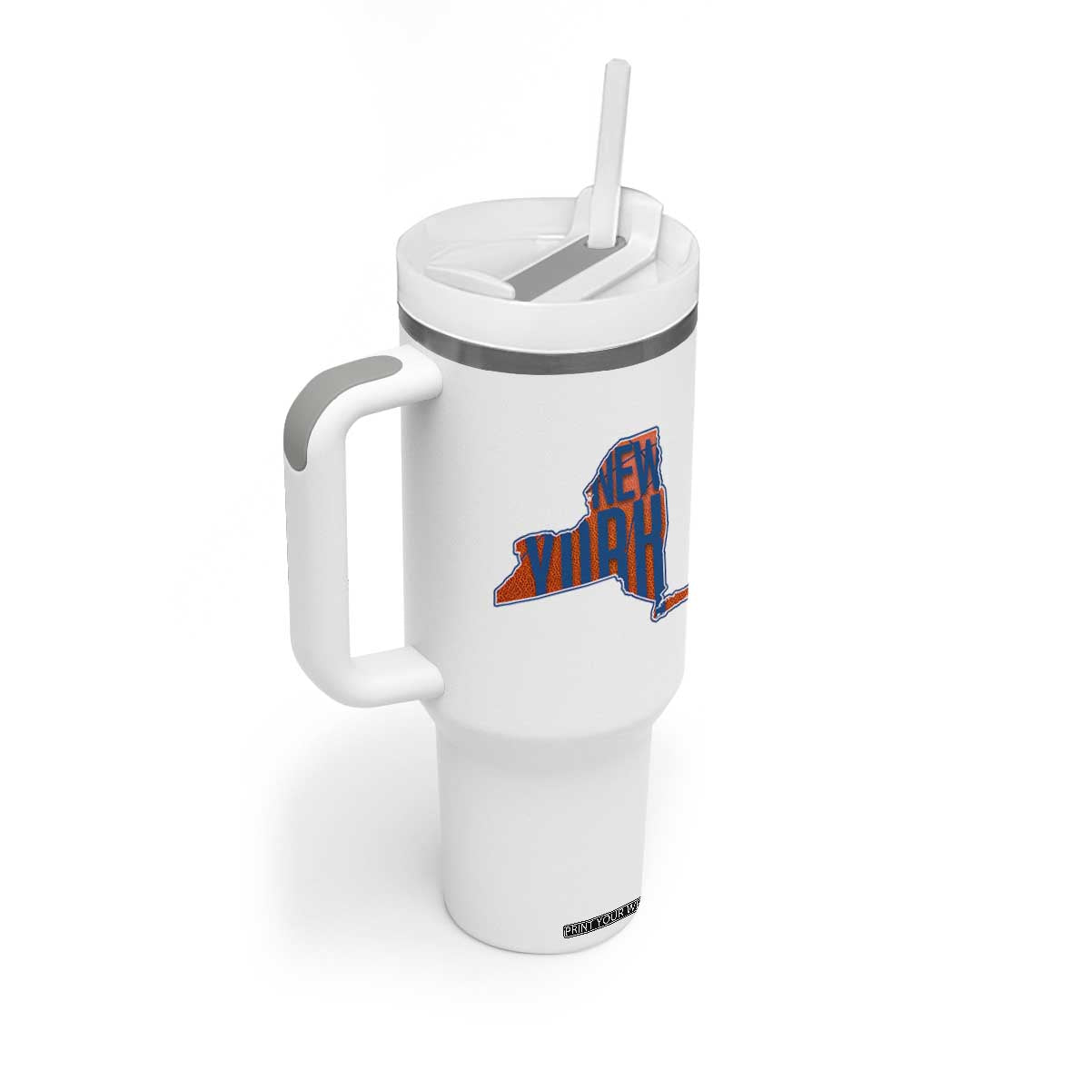 New York State Pride Graphic Tumbler With Handle Basketball Fan Gift