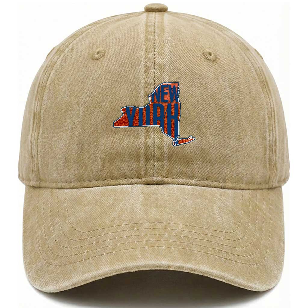 New York State Pride Graphic Washed Cotton Baseball Cap Basketball Fan Gift