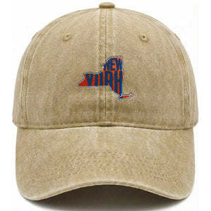 New York State Pride Graphic Washed Cotton Baseball Cap Basketball Fan Gift