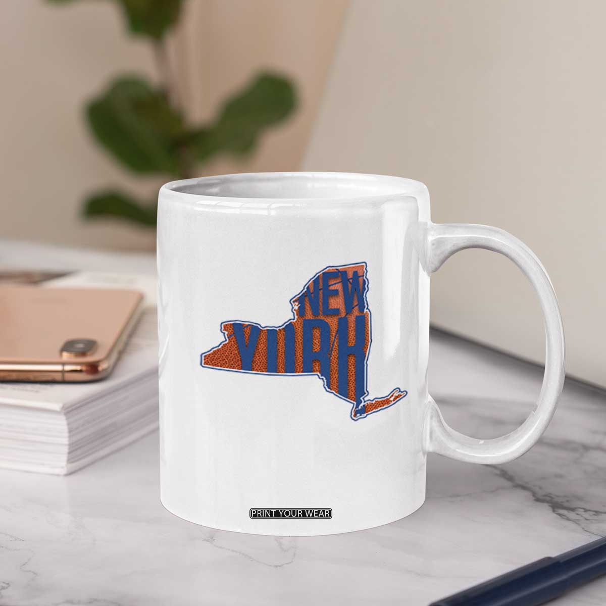 New York State Pride Graphic Coffee Mug Basketball Fan Gift
