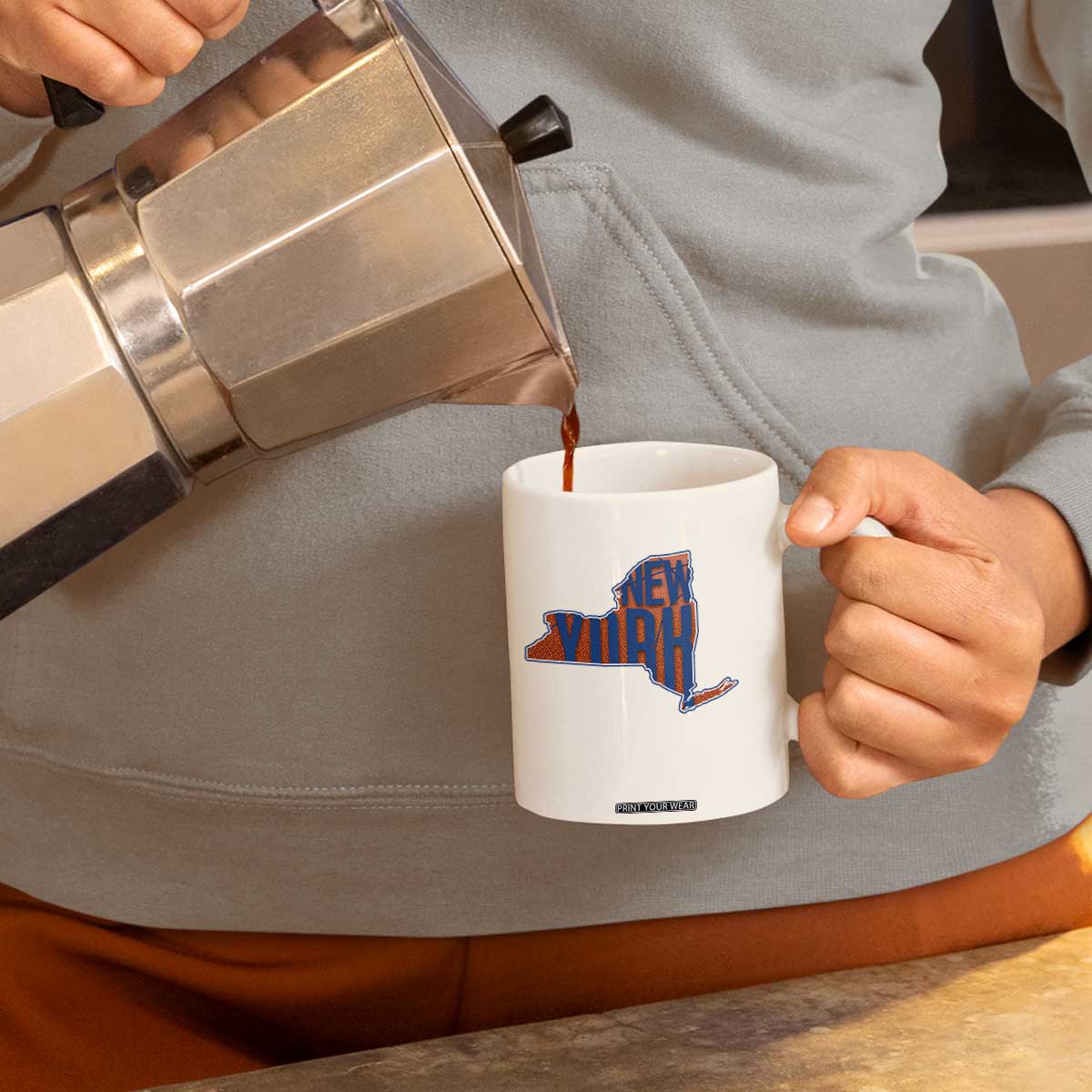 New York State Pride Graphic Coffee Mug Basketball Fan Gift