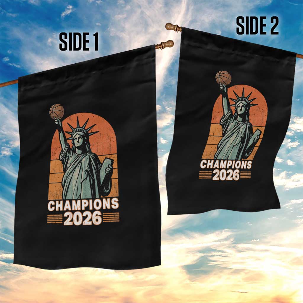 Vintage Statue Of Liberty Basketball Garden Flag Champions 2026 New York Fan Gift