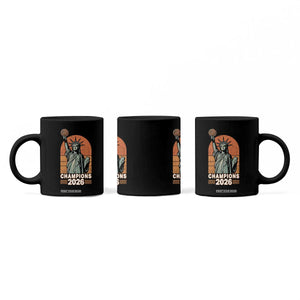 Vintage Statue Of Liberty Basketball Coffee Mug Champions 2026 New York Fan Gift