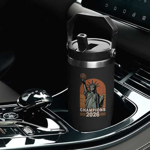 Vintage Statue Of Liberty Basketball Flip Straw Tumbler Champions 2026 New York Fan Gift