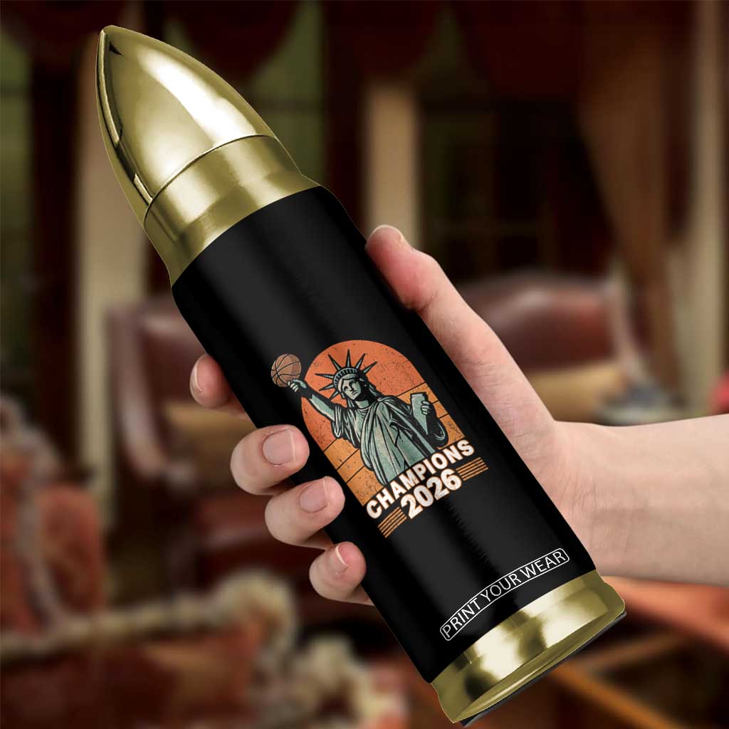 Vintage Statue Of Liberty Basketball Bullet Tumbler Champions 2026 New York Fan Gift