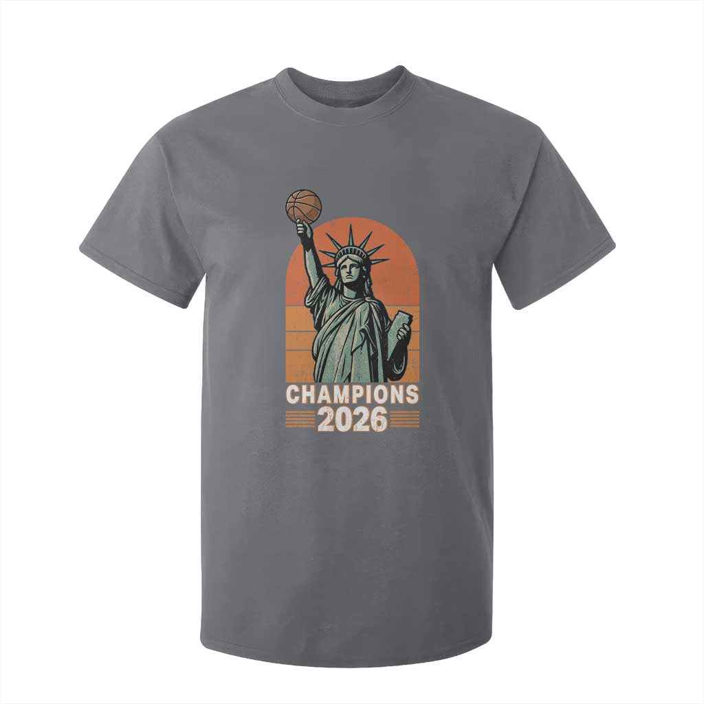 Vintage Statue Of Liberty Basketball T Shirt For Kid Champions 2026 New York Fan Gift