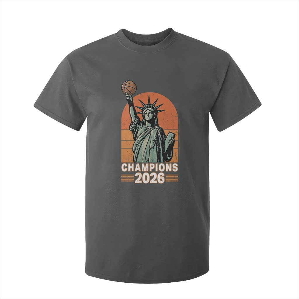 Vintage Statue Of Liberty Basketball T Shirt For Kid Champions 2026 New York Fan Gift