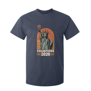 Vintage Statue Of Liberty Basketball T Shirt For Kid Champions 2026 New York Fan Gift