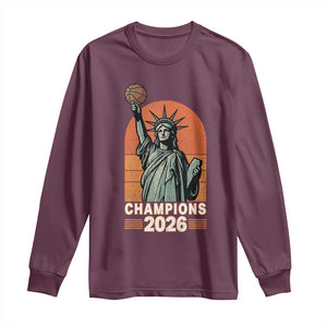 Vintage Statue Of Liberty Basketball Long Sleeve Shirt Champions 2026 New York Fan Gift