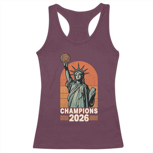 Vintage Statue Of Liberty Basketball Racerback Tank Top Champions 2026 New York Fan Gift