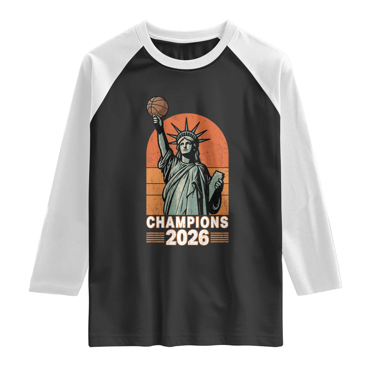 Vintage Statue Of Liberty Basketball Raglan Shirt Champions 2026 New York Fan Gift