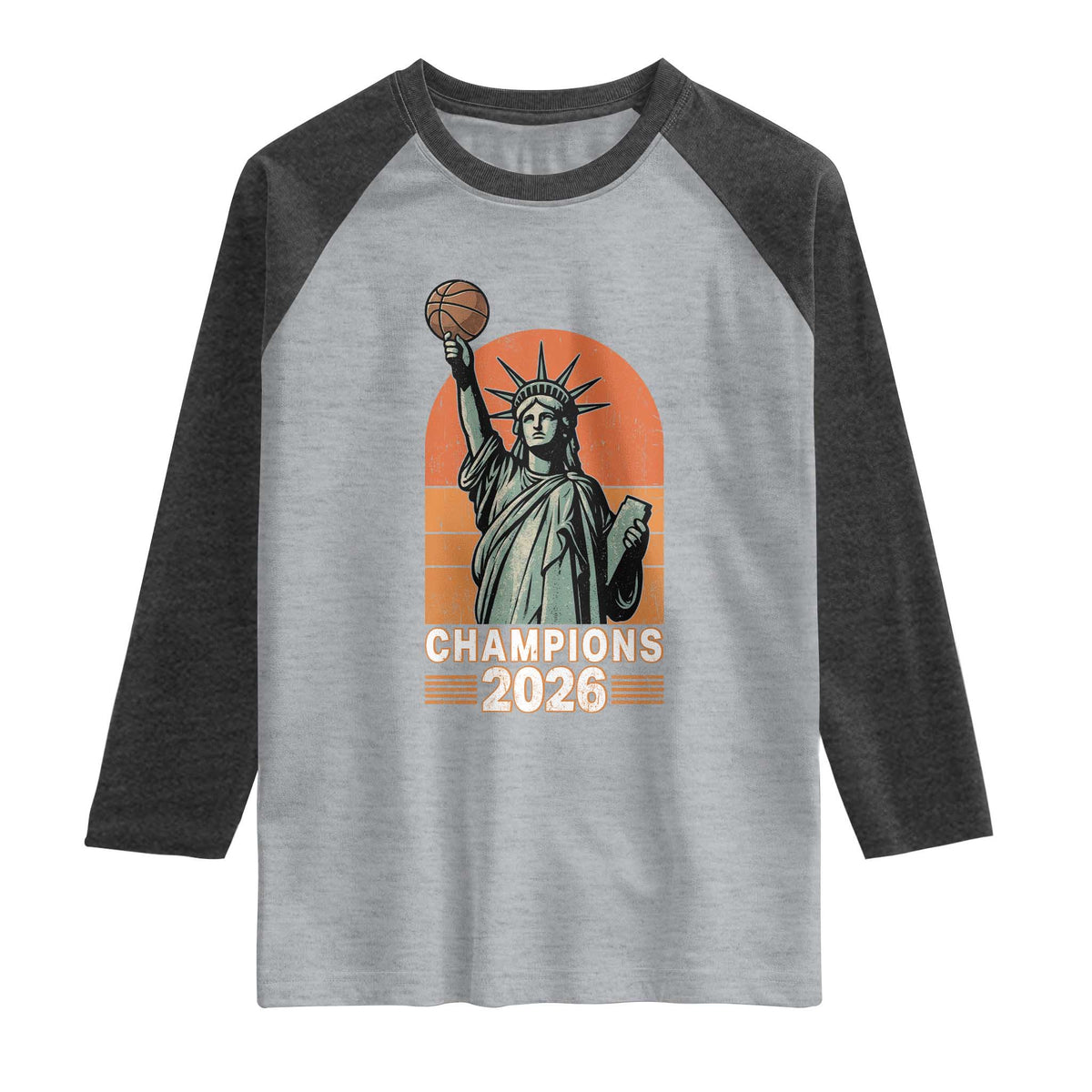 Vintage Statue Of Liberty Basketball Raglan Shirt Champions 2026 New York Fan Gift