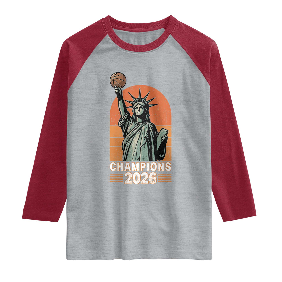 Vintage Statue Of Liberty Basketball Raglan Shirt Champions 2026 New York Fan Gift