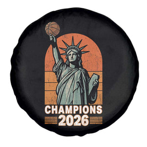 Vintage Statue Of Liberty Basketball Spare Tire Cover Champions 2026 New York Fan Gift