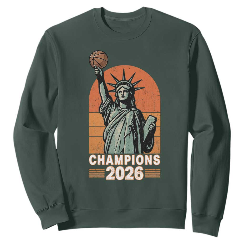 Vintage Statue Of Liberty Basketball Sweatshirt Champions 2026 New York Fan Gift