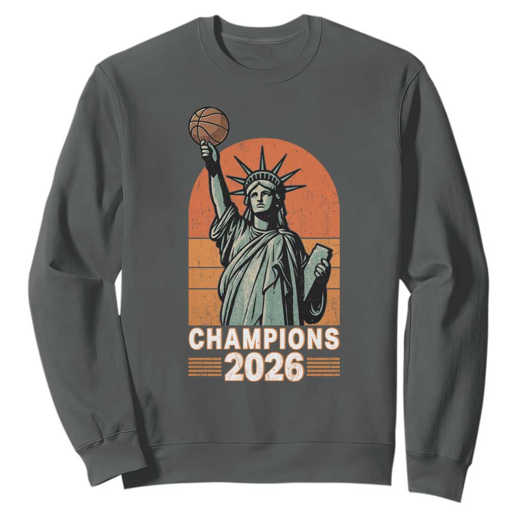 Vintage Statue Of Liberty Basketball Sweatshirt Champions 2026 New York Fan Gift