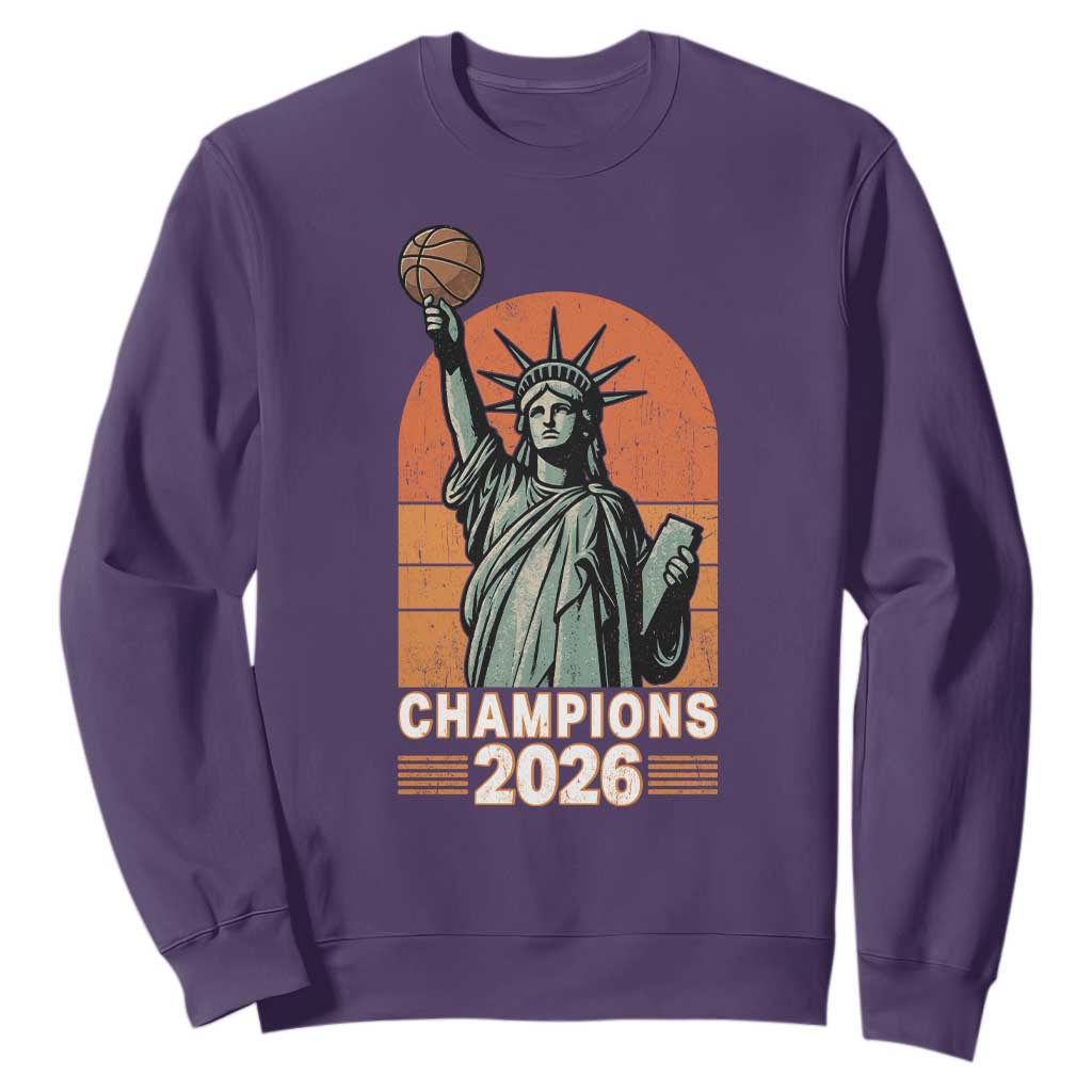 Vintage Statue Of Liberty Basketball Sweatshirt Champions 2026 New York Fan Gift