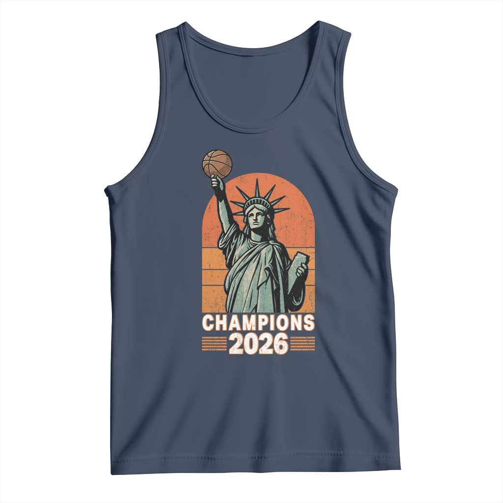 Vintage Statue Of Liberty Basketball Tank Top Champions 2026 New York Fan Gift
