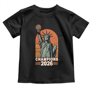 Vintage Statue Of Liberty Basketball Toddler T Shirt Champions 2026 New York Fan Gift