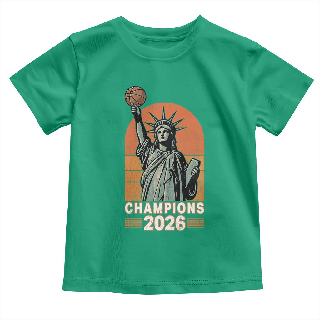 Vintage Statue Of Liberty Basketball Toddler T Shirt Champions 2026 New York Fan Gift