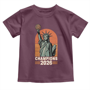 Vintage Statue Of Liberty Basketball Toddler T Shirt Champions 2026 New York Fan Gift