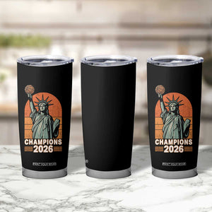 Vintage Statue Of Liberty Basketball Tumbler Cup Champions 2026 New York Fan Gift