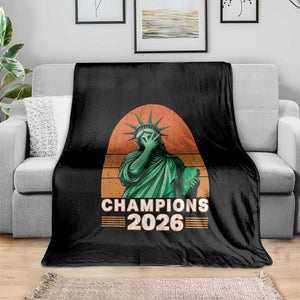 Vintage Statue Of Liberty Champions 2026 Throw Blanket New York Pride