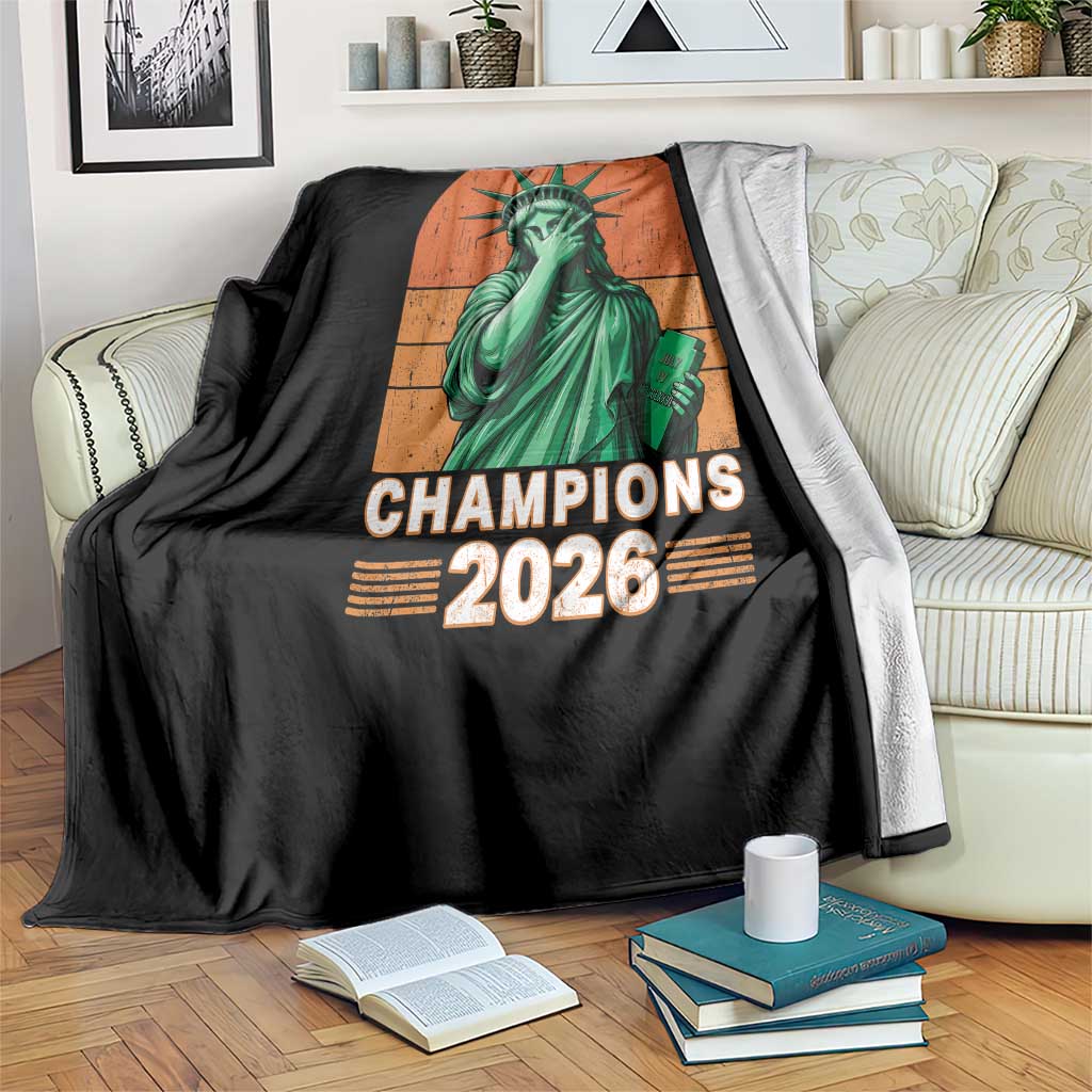 Vintage Statue Of Liberty Champions 2026 Throw Blanket New York Pride