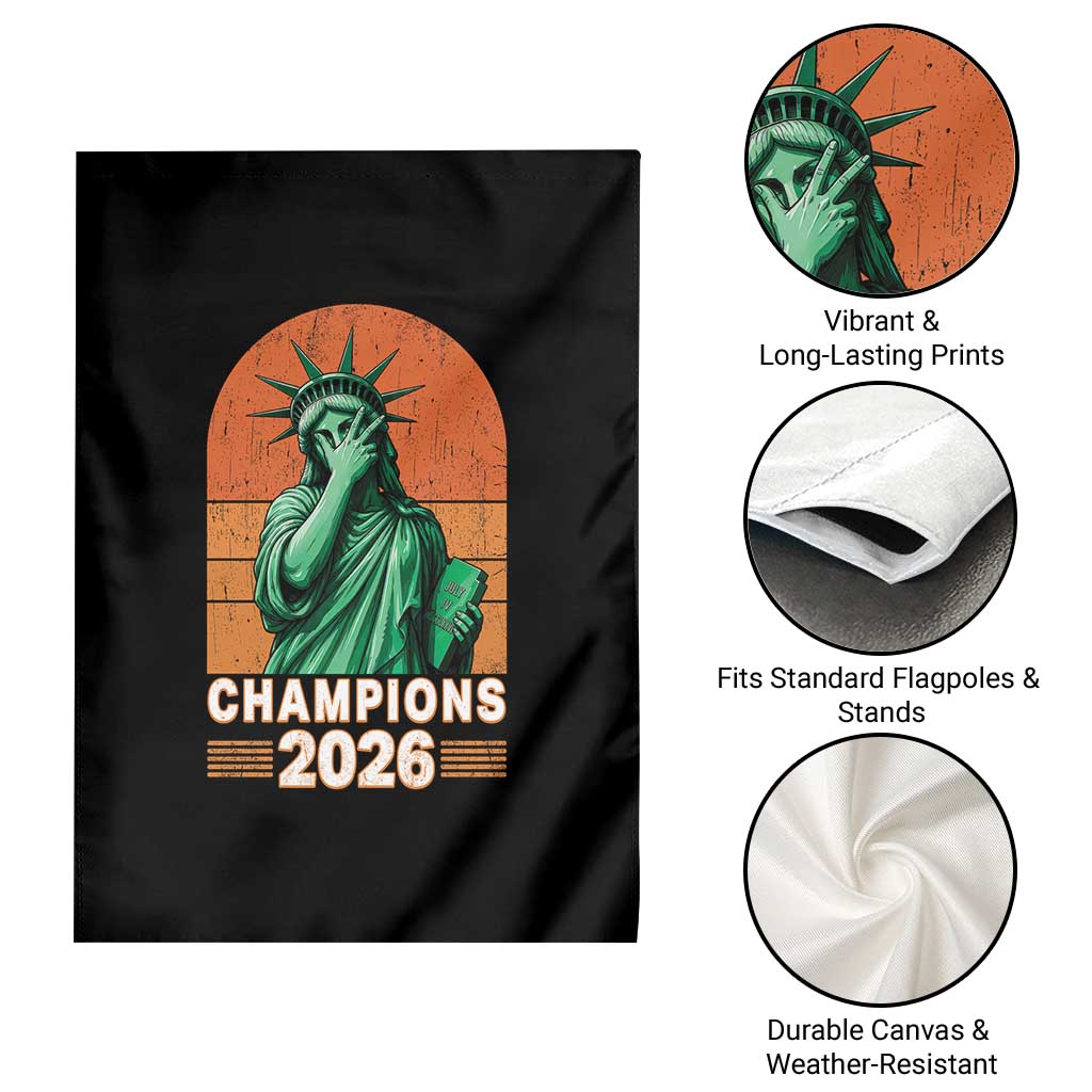 Vintage Statue Of Liberty Champions 2026 Garden Flag New York Pride