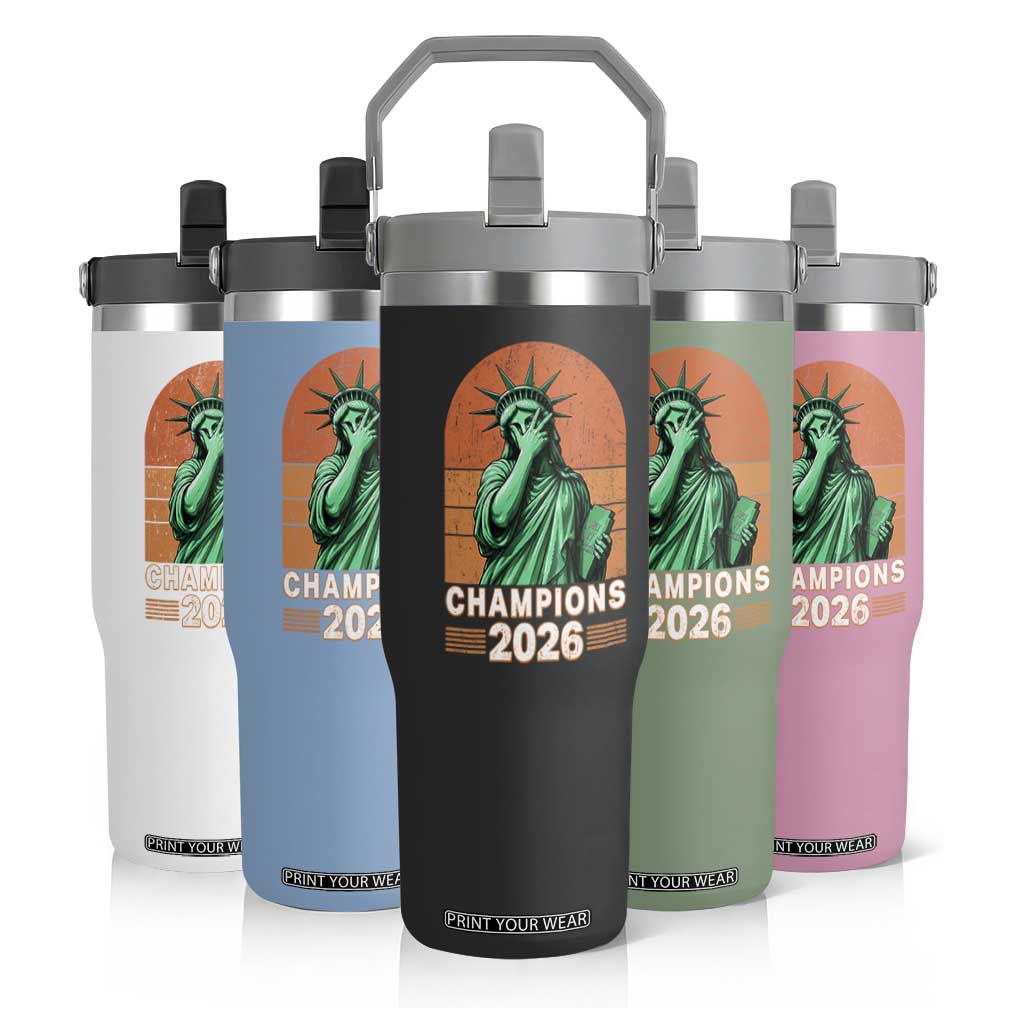 Vintage Statue Of Liberty Champions 2026 Flip Straw Tumbler New York Pride