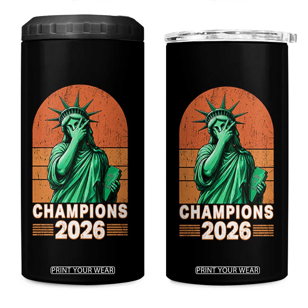 Vintage Statue Of Liberty Champions 2026 4 in 1 Can Cooler Tumbler New York Pride