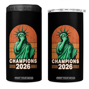 Vintage Statue Of Liberty Champions 2026 4 in 1 Can Cooler Tumbler New York Pride