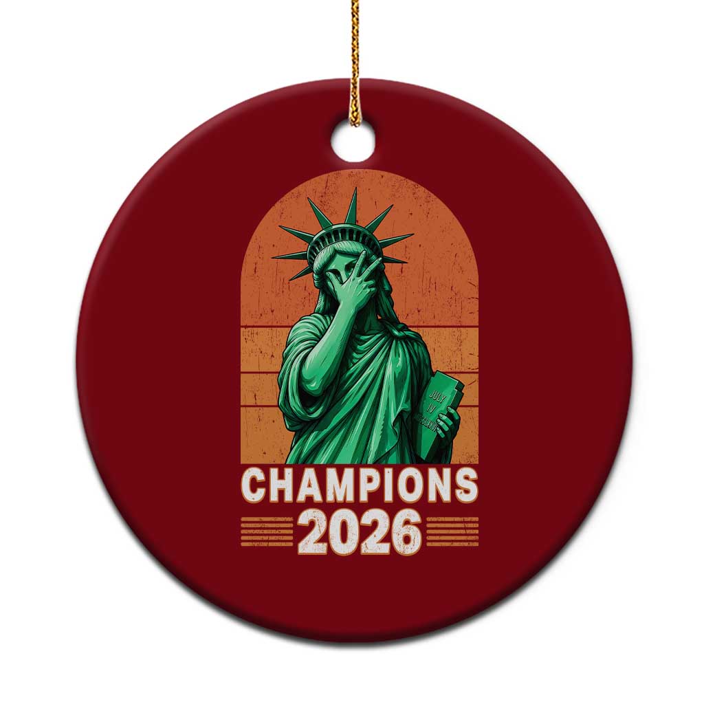 Vintage Statue Of Liberty Champions 2026 Ceramic Ornament New York Pride