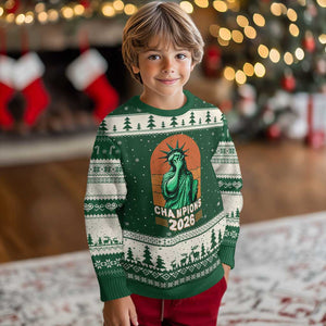 Vintage Statue Of Liberty Champions 2026 Ugly Christmas Sweater New York Pride